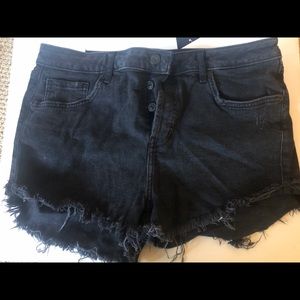 Black jean shorts
